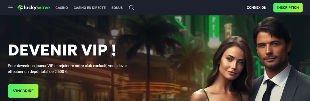 Luckywave Casino bonus hero image